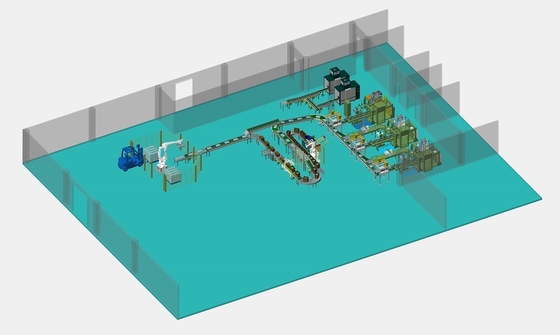 Líneas de envasado automatizadas multifuncionales del movimiento servo sistema de Palletzing del robot de Converying