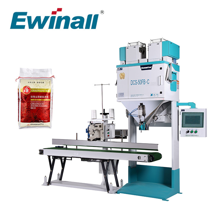 Empaquetadora manual automática del arroz de Ewinall DCS-50FB-C 5kg 10kg 15kg 25kg